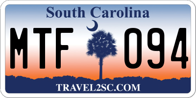 SC license plate MTF094