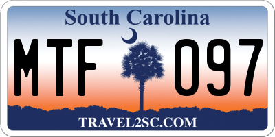 SC license plate MTF097