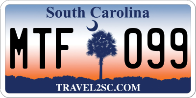 SC license plate MTF099