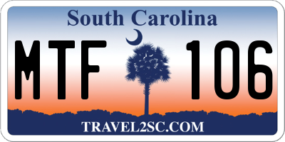 SC license plate MTF106