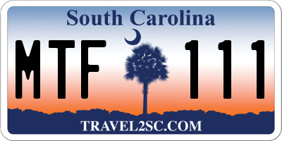 SC license plate MTF111