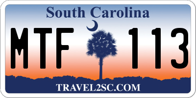SC license plate MTF113