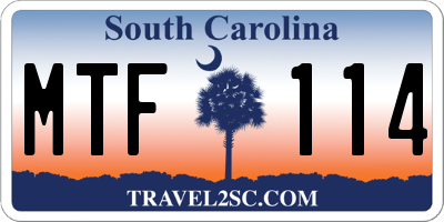 SC license plate MTF114