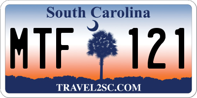 SC license plate MTF121