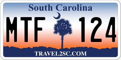 SC license plate MTF124