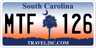 SC license plate MTF126