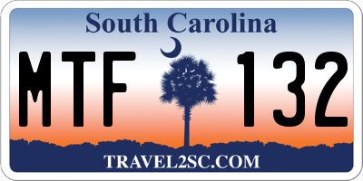 SC license plate MTF132