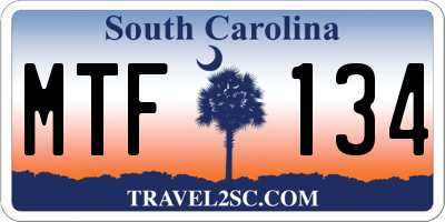 SC license plate MTF134