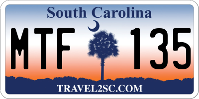 SC license plate MTF135
