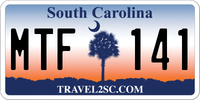 SC license plate MTF141
