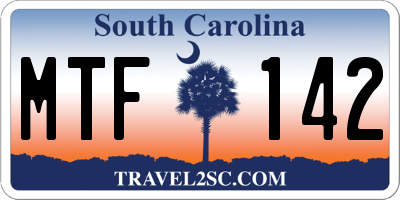 SC license plate MTF142