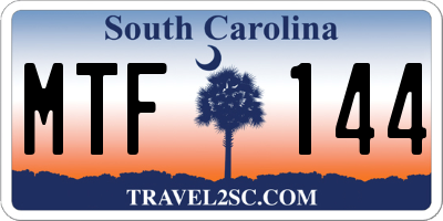 SC license plate MTF144