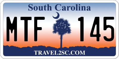 SC license plate MTF145