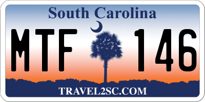 SC license plate MTF146