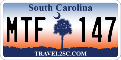 SC license plate MTF147