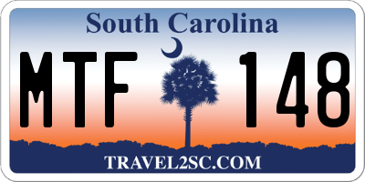 SC license plate MTF148