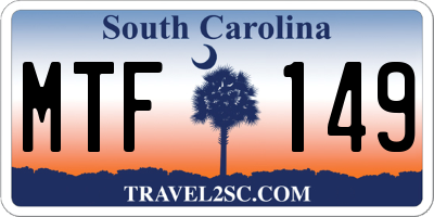 SC license plate MTF149