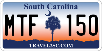 SC license plate MTF150