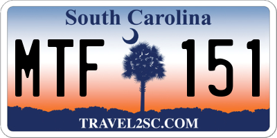 SC license plate MTF151