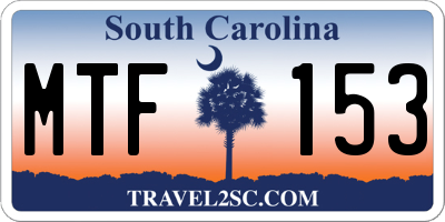 SC license plate MTF153