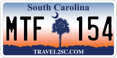SC license plate MTF154