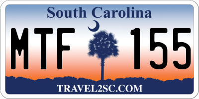 SC license plate MTF155