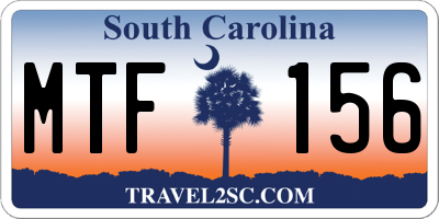 SC license plate MTF156