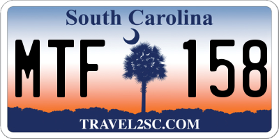 SC license plate MTF158