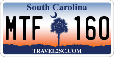 SC license plate MTF160