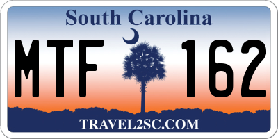 SC license plate MTF162