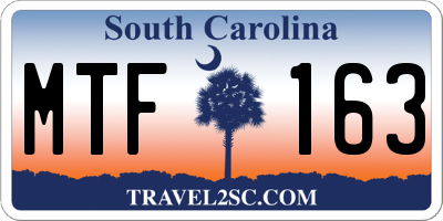 SC license plate MTF163