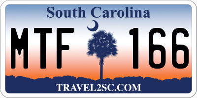 SC license plate MTF166