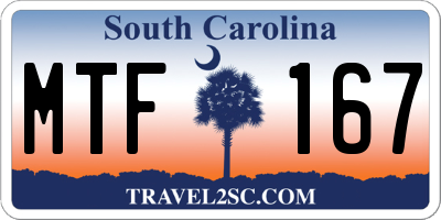 SC license plate MTF167