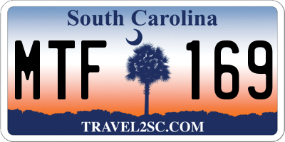 SC license plate MTF169