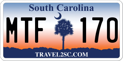SC license plate MTF170