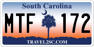 SC license plate MTF172