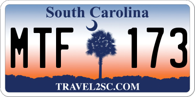 SC license plate MTF173