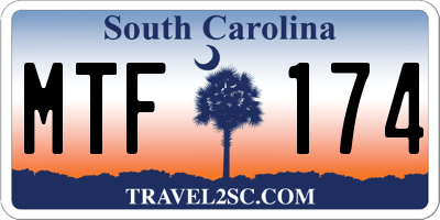 SC license plate MTF174