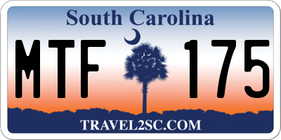 SC license plate MTF175