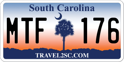 SC license plate MTF176