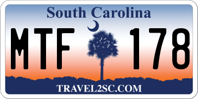 SC license plate MTF178