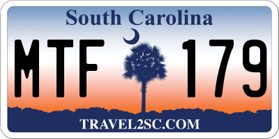 SC license plate MTF179