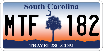 SC license plate MTF182