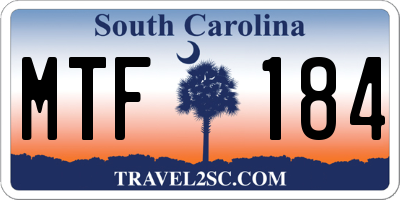 SC license plate MTF184
