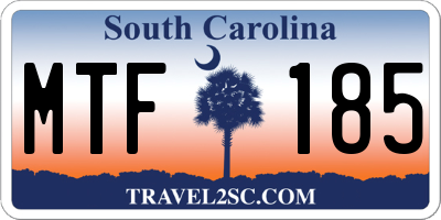 SC license plate MTF185