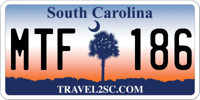 SC license plate MTF186