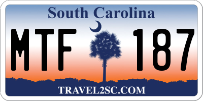 SC license plate MTF187