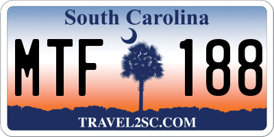 SC license plate MTF188