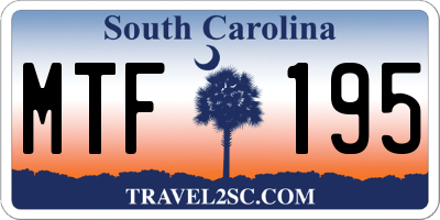 SC license plate MTF195