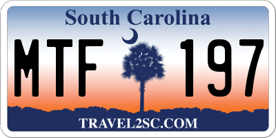 SC license plate MTF197